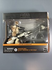 Star Wars Black Series Speeder Bike Scout Trooper W Child   Mandalorian