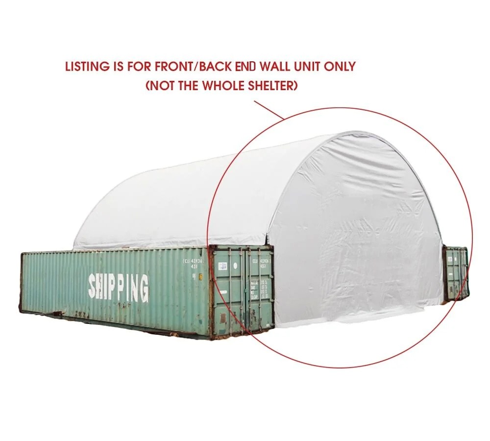 20' Wide Back Endwall w/ No Access Door for Shipping Container Canopy Shelter