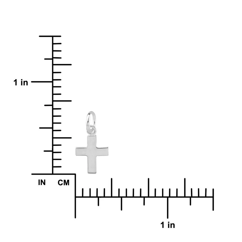 925 Sterling Silver Mini Cross Charm Pendant for Necklace, Bracelet, Anklet - Image 2 of 4