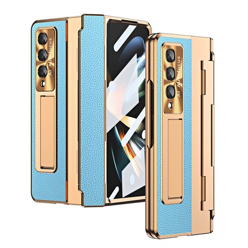 For Samsung Galaxy Z Fold 7/6/5/4/3 Hinge Leather Flip back hard Flip Stand Case - 第 11/83 張圖片