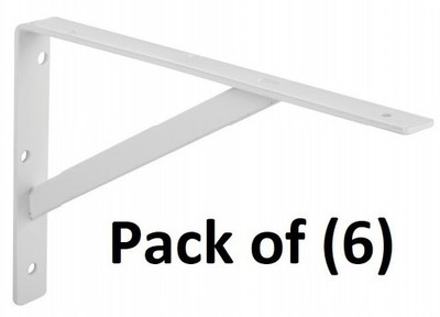 Knape & Vogt 22'' White Epoxy Finish Heavy Duty ''L'' Brackets 208 WH 550 - 6 Pack