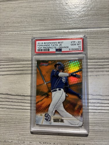 2018 Bowman's Best Fernando Tatis Jr Top Prospects Orange RC 25/25 PSA 10