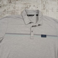 Travis Mathew Polo Shirt Mens XL Extra Large Gray Preppy Patch