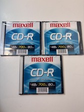 Maxell CD-R 700mb 80min up to 48x 3pack New Sealed