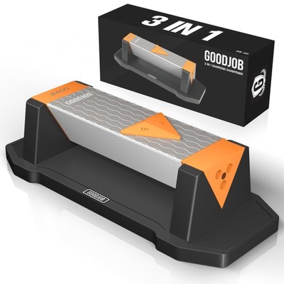 Diamond Sharpening Stone 3 Side Grit 400/1000/8000 Premium Industrial Diamond...