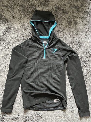 Gymshark Onyx V1 1.0 Black/Blue Hoodie - Small (S)