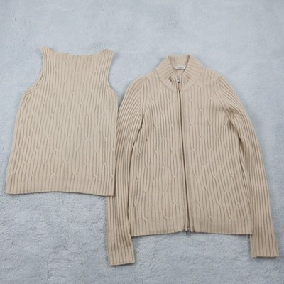 Gran Sasso Strickjacke + Pullunder Damen Gr. S Strickset Zopfmuster Twinset