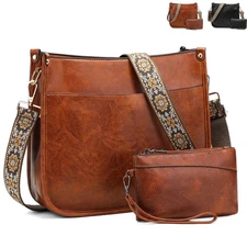 Women Leather Crossbody Purse Women Hobo Bag Purses Shoulder Handbags with Strap