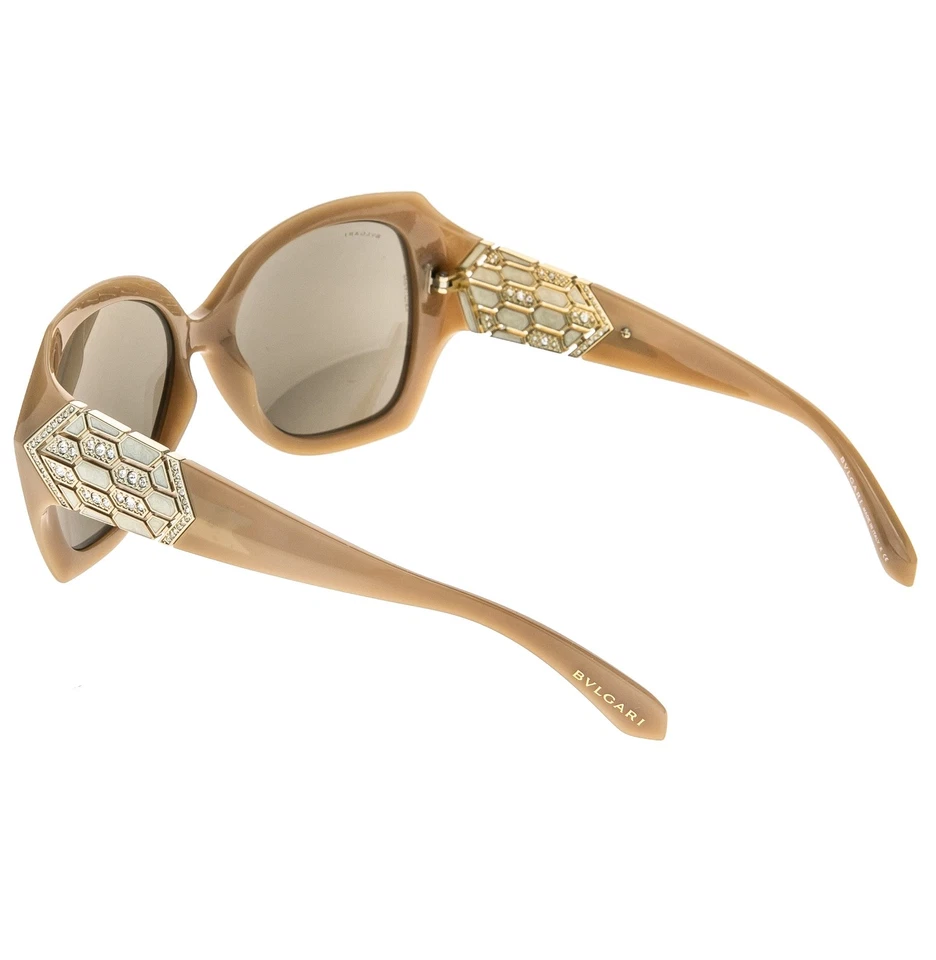 Gafas de sol BULGARI BV8182B Serpenti beige dorado cristal espejado diamante 8182 Foto 4 de 4