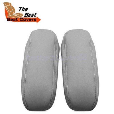 2 For Ford F250 F350 Excursion Lariat 99-07 Leather Seat Armrest Cover Dark Gray