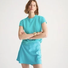 J. Crew Aqua Blue Relaxed Cashmere Crewneck T Shirt Size Large Old Money