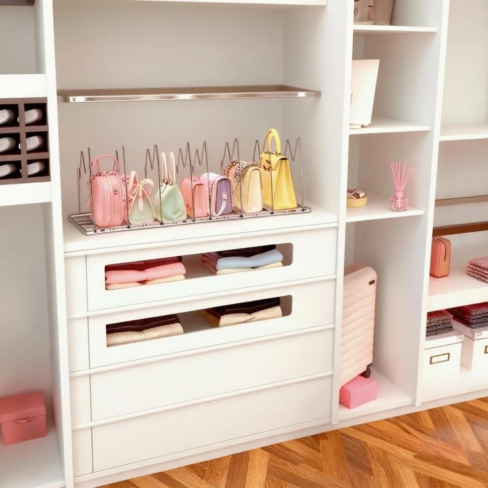 Confezione Da 2 Organizer Trasparenti per Armadio, Divisori Regolabili per Menso - Immagine 2 di 4