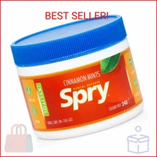 Spry Xylitol Cinnamon Mints Sugar Free Candy - Promote Oral Health, Increase Sal