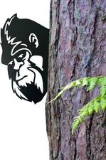 Funny Sasquatch Peek Metal Sign Cool Hilarious Bigfoot Silhouette Plaques