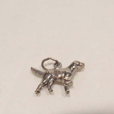 Sterling Silver Detailed Artful Hunting Pointer Dog Charm