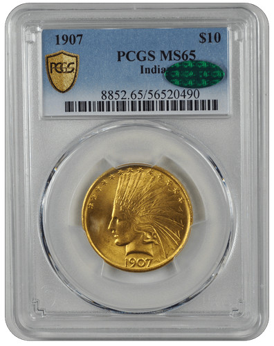 1907  No Motto Indian Head PCGS CAC MS 65