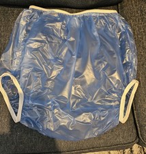 Trans blue Adult size XL plastic pants