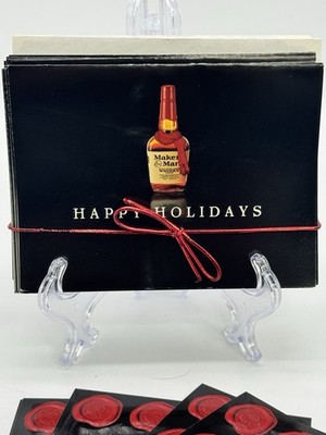 Vtg Lot of 25 Maker's Mark Bourbon Christmas Cards & Envelopes & Seals  2005