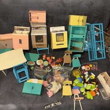 Vintage 1960s Barbie Deluxe Reading Dream Kitchen Doll House Toy Appliances