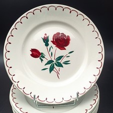 BADONVILLER - 6 ASSIETTES PLATES EN FAÏENCE Décor De Roses Lot2