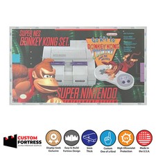 Custom Acrylic Hard Case for SUPER NINTENDO SNES DONKEY KONG Set Console Box