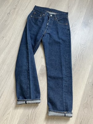 Vtg Levis 501 Denim Dark Selvedge Redline 1980s Jeans #6 Button