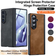 For Samsung Galaxy Z Fold 7/8 Ultra Hinge Screen Protector Case PU Leather Cover