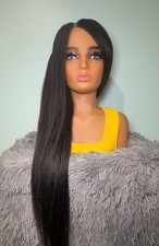 34 Inch Yaki Straight Human Hair 13x6 HD Lace Wig