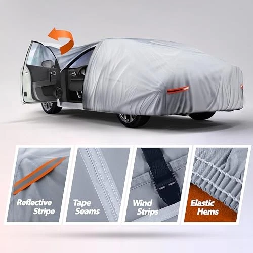 For Mitsubishi Mirage 1995-2024 Waterproof Car Cover, All Weather 6 Layers Foto 3 de 4