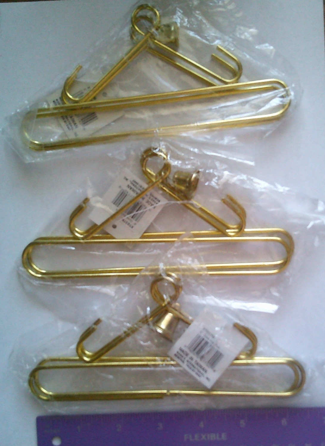 Lot of 3 Metal Gold Tone 6"  Bell Pull Hangers with Bell