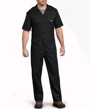 Dickies FLEX Short Sleeve Coverall Mens S Regular Black Workwear NWT Jumpsuit