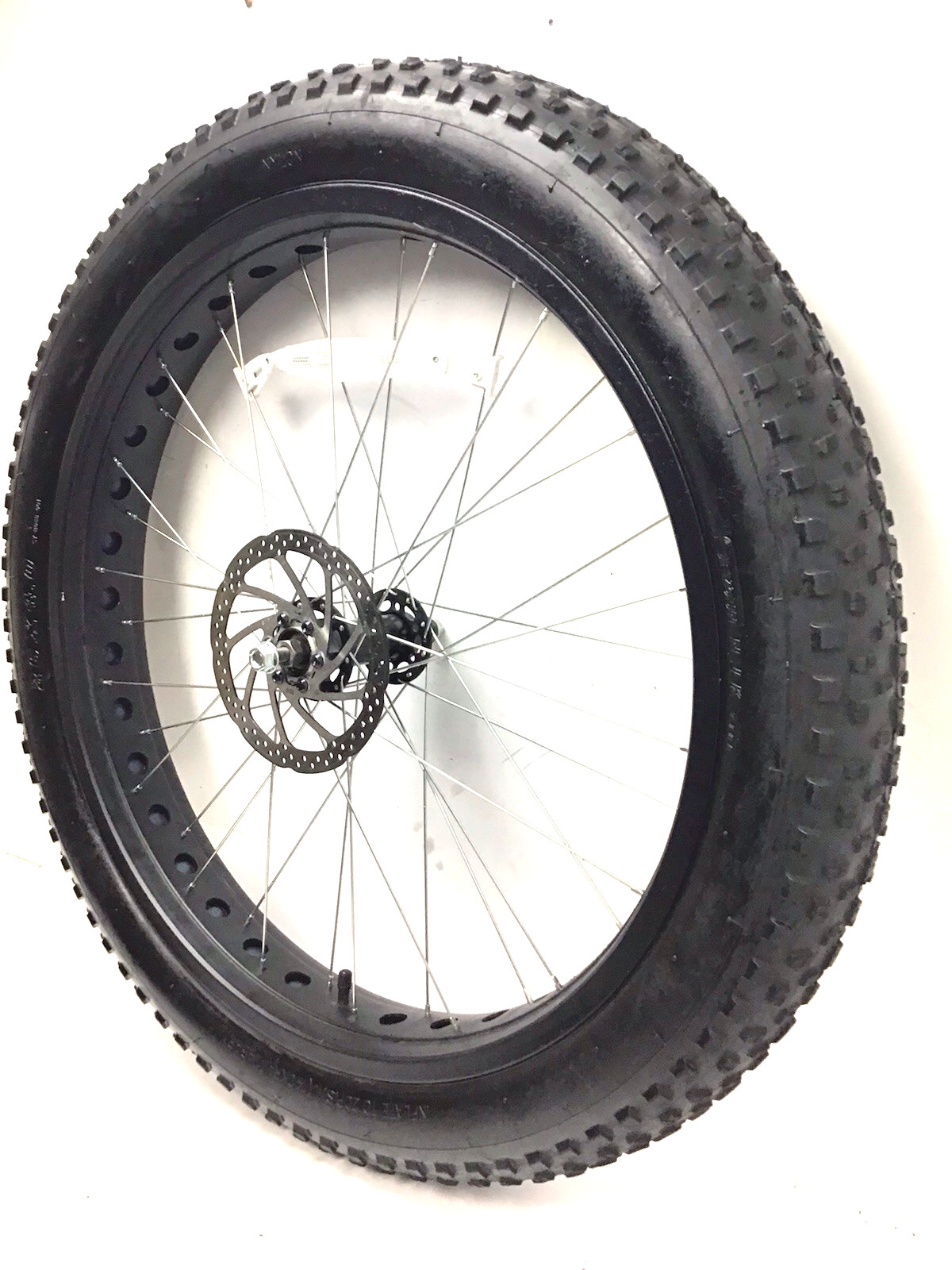 26" X 4" Fat Tire Bike Black Front Disc Wheel with Tire Fat Bicycle #F77