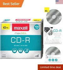 Noise-Free CD-R Recording Discs 700MB/80Min – 10 Pack with Slim Jewel Cases