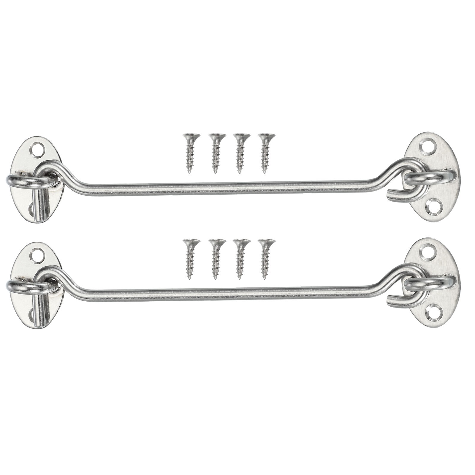 2 Set Hook and Eye Latch Barn Door Lock Gate Latch 6