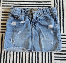Gap Kids Girls Denim Mini Skirt, Distressed, Jean, Size 5 Reg. EUC