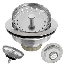 Kitchen Sink Drain Stainless Steel 3-1/2 Brushed Drain Strainer Assembly