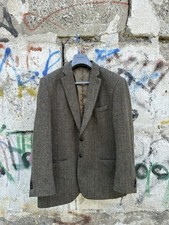 Harris Tweed Vtg Blazer Men's Size 48 122CM Wool Brown Herringbone Two Button