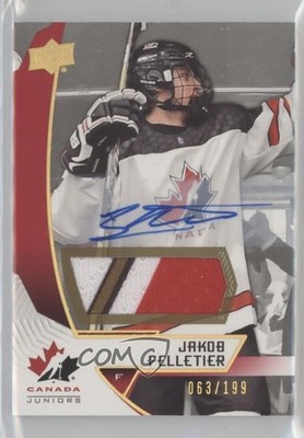 2019 Team Canada Juniors Premium Swatch 63/199 Jakob Pelletier #67 Auto 1s92