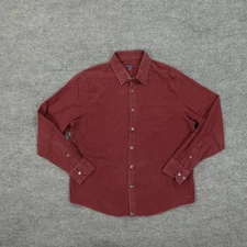 UNTUCKit Shirt Mens Large Burgundy Sherwood Button Front Long Sleeve Cotton