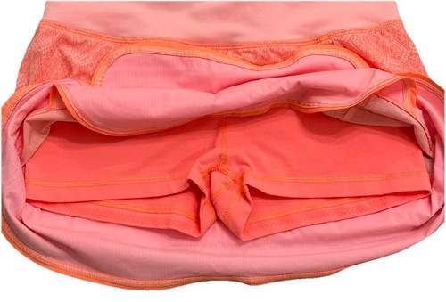 Ivivva by Lululemon Orange Pink Set The Pace Tennis Skirt Skort Girls Size 14 - Picture 3 of 6