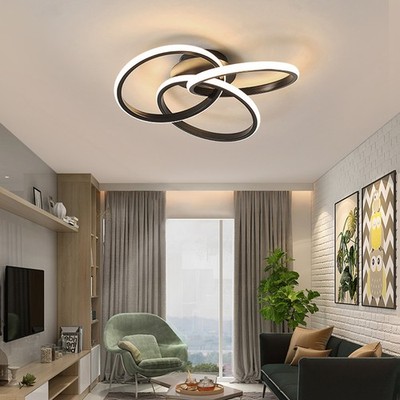 Modern LED Acrylic Ceiling Light Flush Mount Lamp Chandelier Living Room Remote