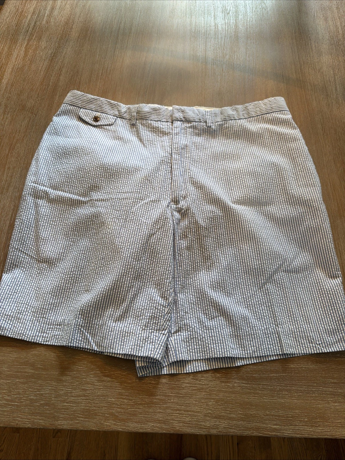 Vintage Polo Ralph Lauren Seersucker Shorts Mens 40 Blue Coin Pocket 90s