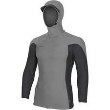 O'Neill Hyperfreak Skins O'Zone Hooded Rashguard - Men's Smoke/Tempsteel, L