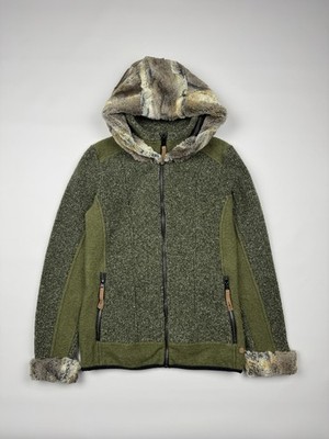 Vintage Y2k Avant-garde Faux Fur Wool Woman's Zip Hoodie Size S