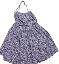 SHEIN Purple & White Floral Adjustable Tie Straps Open Back Flowy Dress Size L