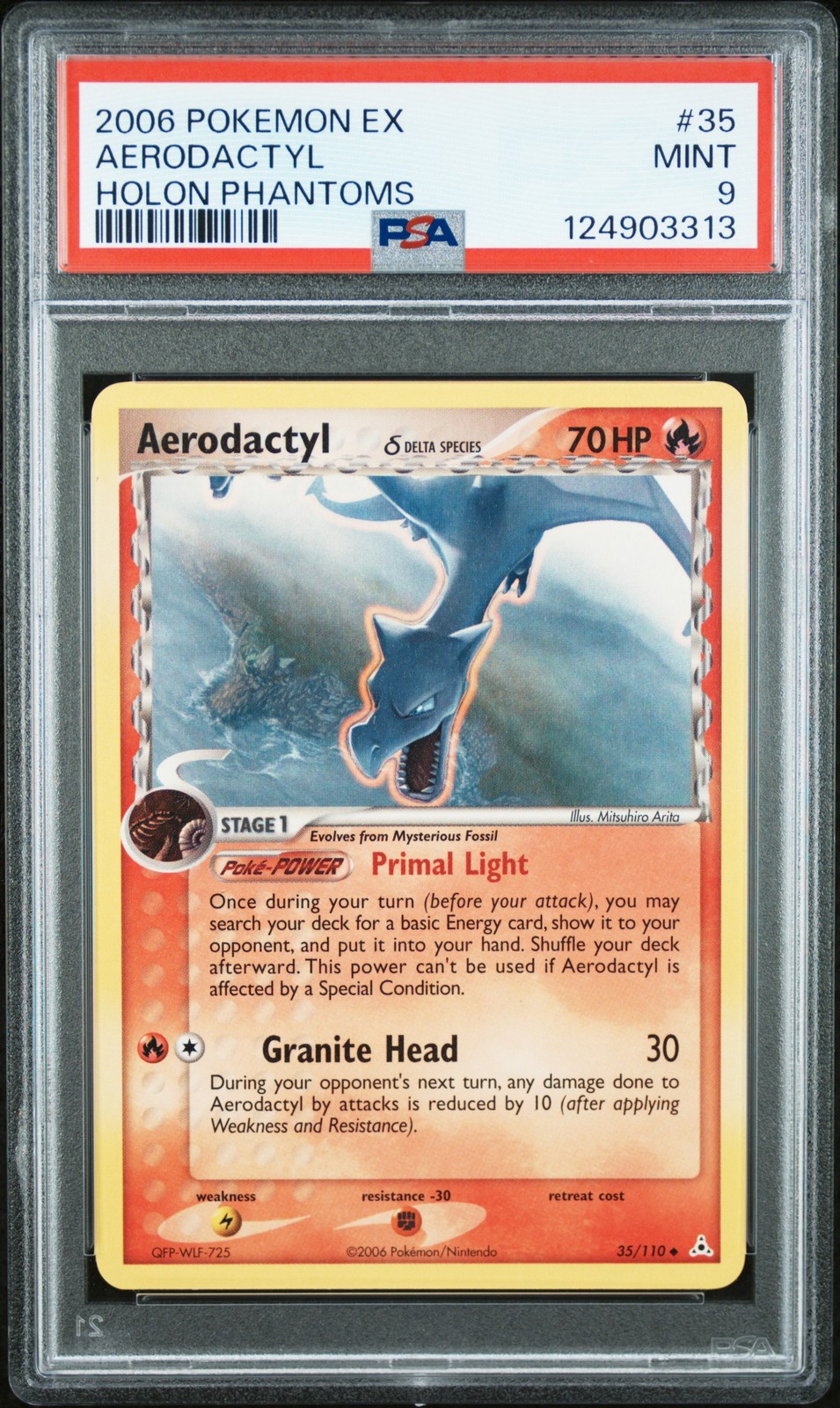 2006 POKEMON EX HOLON PHANTOMS #35 AERODACTYL PSA 9
