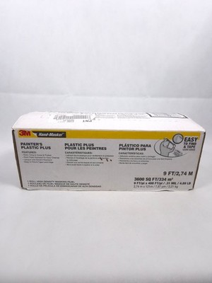3M Hand-Masker 400 ft. x 9 ft. x 0.31 mil Painter's Plastic Plus NEW