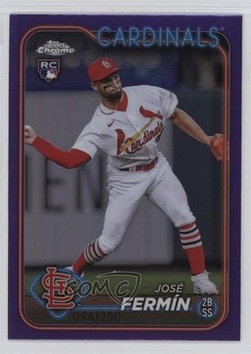 2024 Topps Chrome Purple Refractor 94/250 Jose Fermin José Fermín Rookie RC 6q5