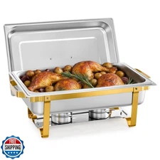 WILPREP Chafing Dish for Buffet, 9 qt Chafer and Buffet Warmer Set with Full 