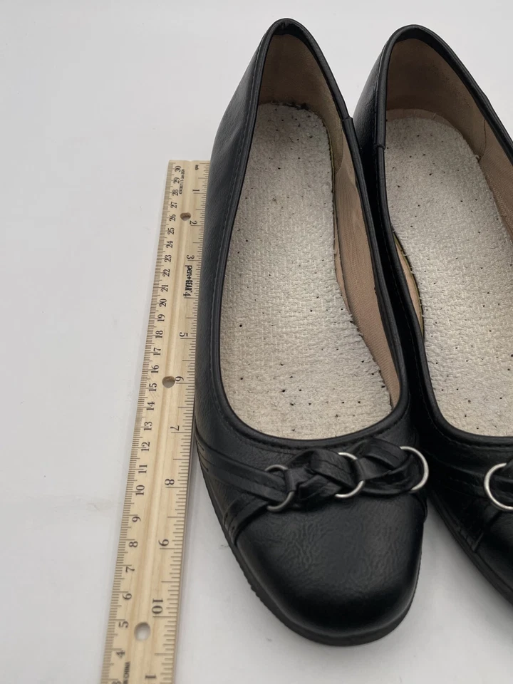 Zapatos de ballet A.N.A A New Approach para mujer talla 10M-EU40 negros imitación cuero trenzado Foto 4 de 4